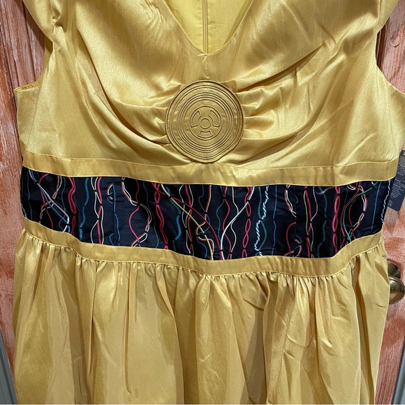 Disney Parks Dress Shop C-3PO Golden Star Wars Fit & Flare Cosplay Dress - Picture 7 of 8